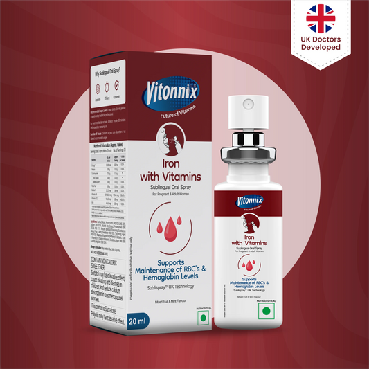 Iron Boost & Anemia Support for Women Sublingual Spray - 30 Days Supply