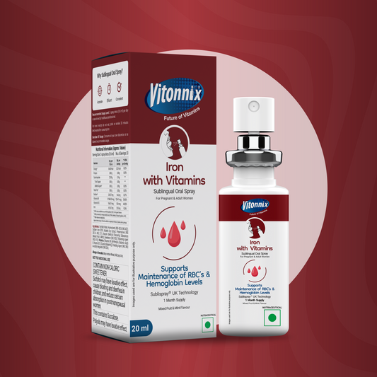 Iron Boost & Anemia Support for Women Sublingual Spray - 30 Days Supply
