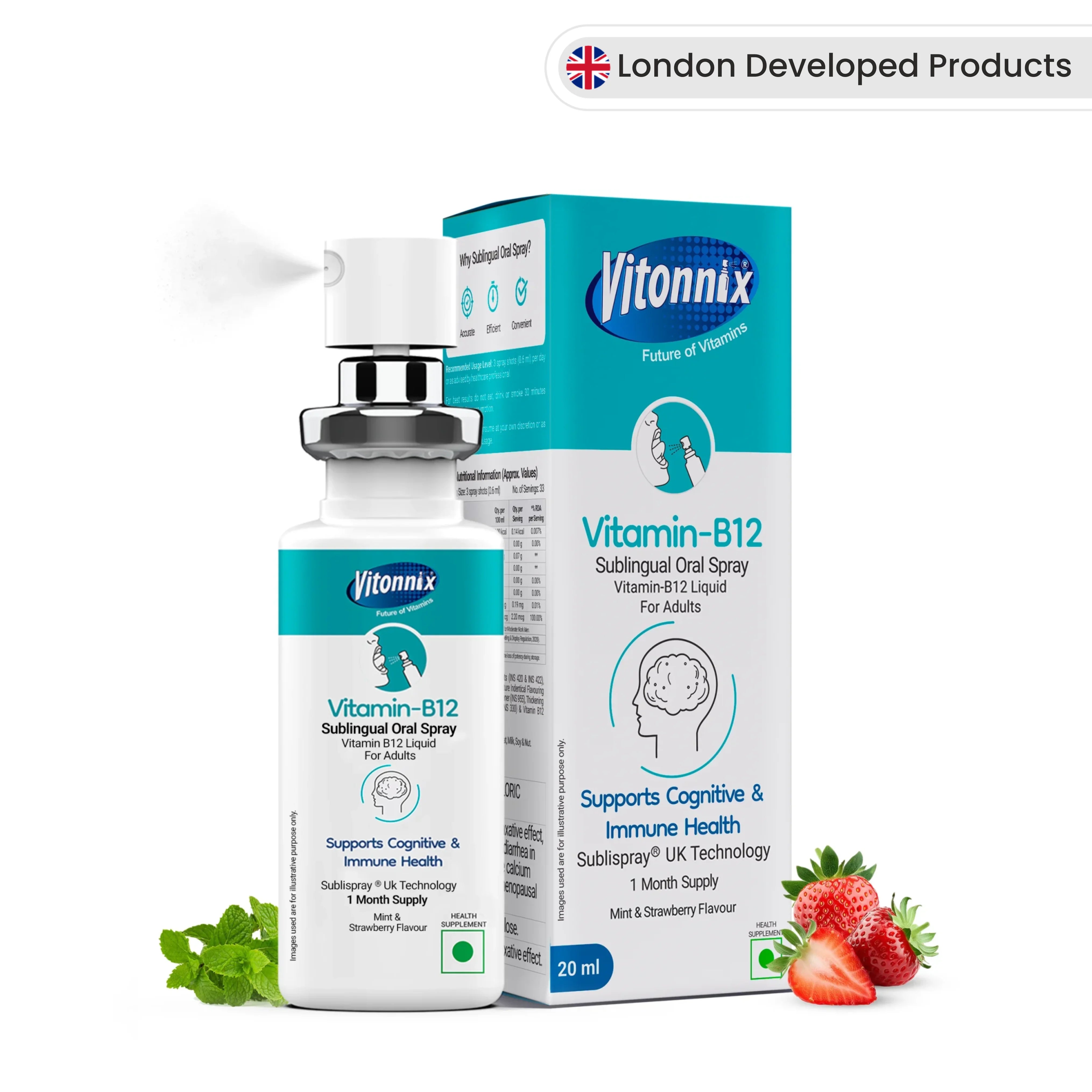 Nerve Health Support (Vitamin B12) Sublingual Spray - 30 Days Supply