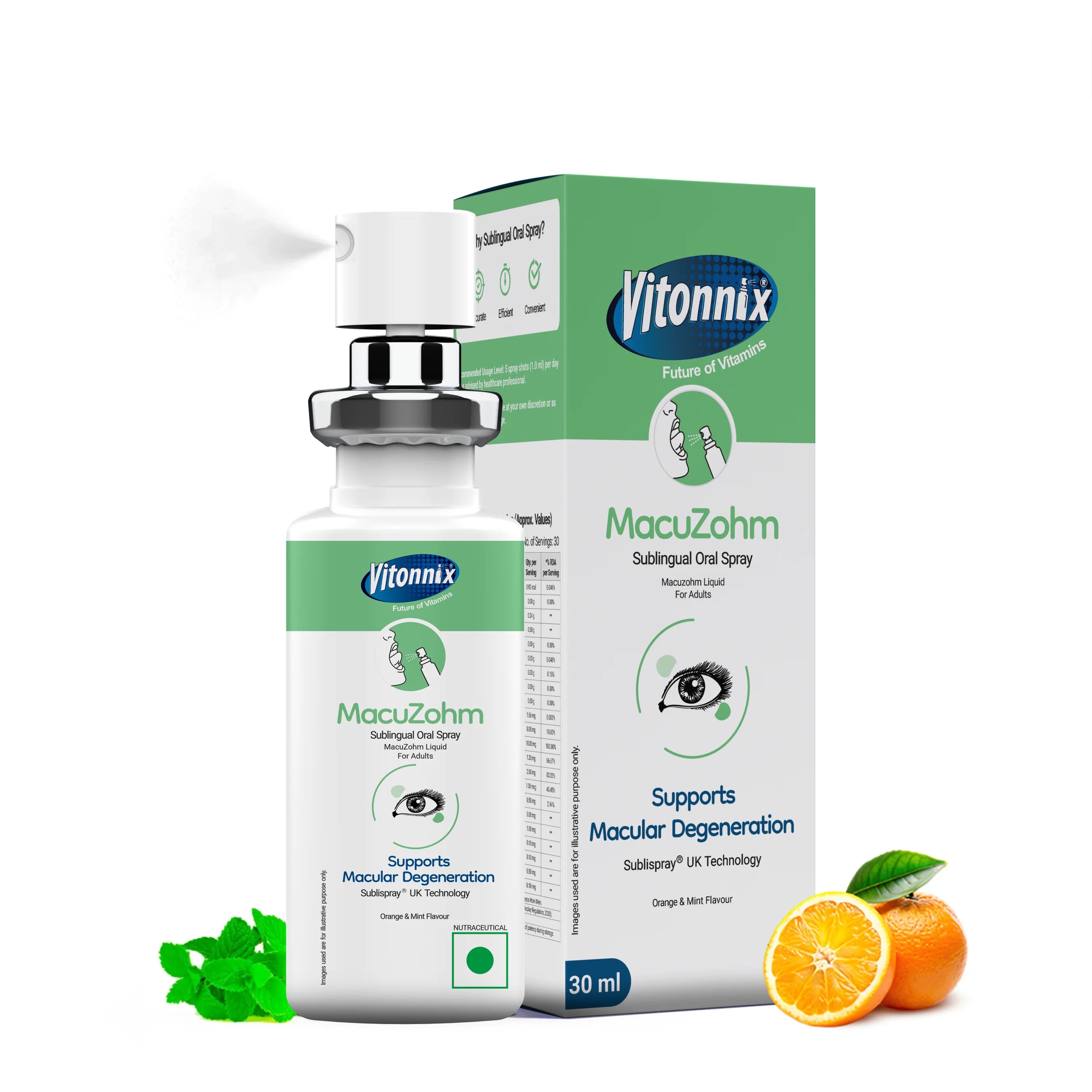 MacuZohm Sublingual Spray for Eye Strain & Screen  Protection – 30 Days Supply