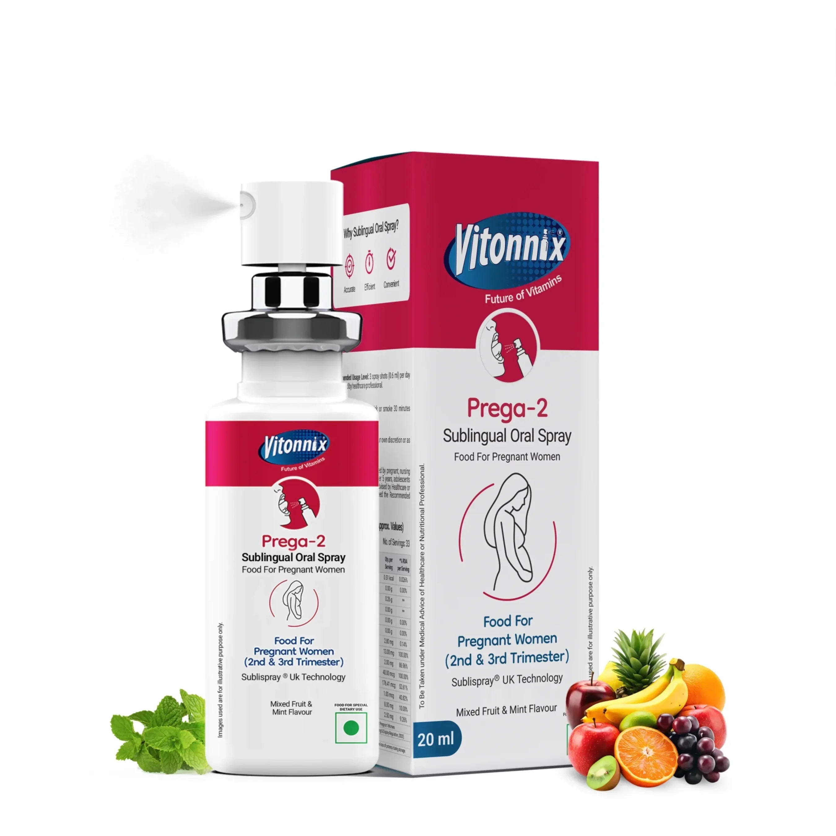 Second & Third Trimester Support (Prega - 2 ) Sublingual Spray – 30 Days Supply